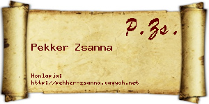 Pekker Zsanna névjegykártya